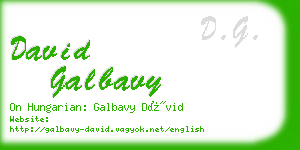 david galbavy business card